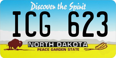 ND license plate ICG623