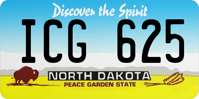 ND license plate ICG625
