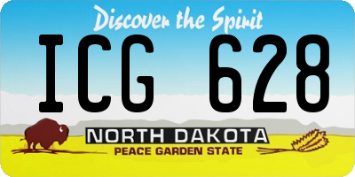ND license plate ICG628
