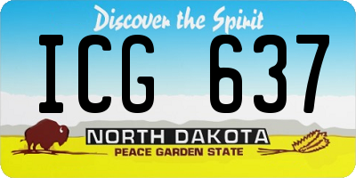 ND license plate ICG637