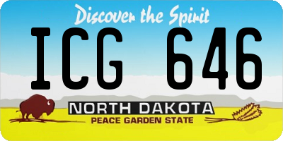 ND license plate ICG646