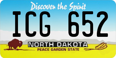 ND license plate ICG652