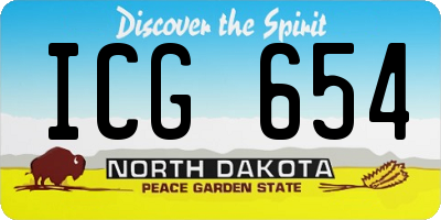 ND license plate ICG654
