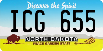 ND license plate ICG655