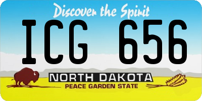 ND license plate ICG656