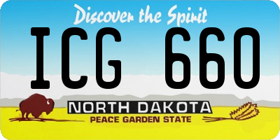 ND license plate ICG660