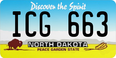 ND license plate ICG663