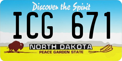 ND license plate ICG671