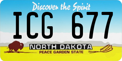 ND license plate ICG677