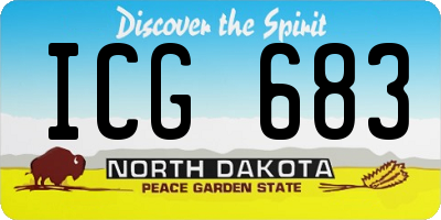 ND license plate ICG683