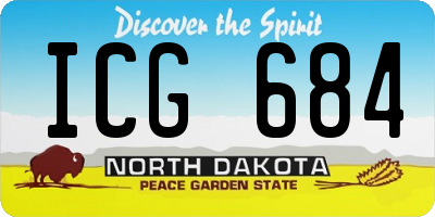 ND license plate ICG684