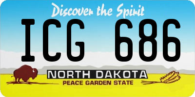 ND license plate ICG686