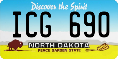 ND license plate ICG690