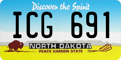 ND license plate ICG691