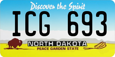 ND license plate ICG693