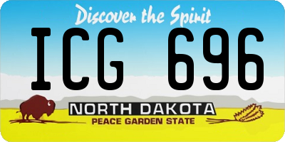 ND license plate ICG696