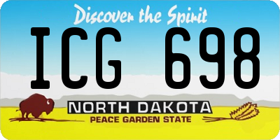ND license plate ICG698