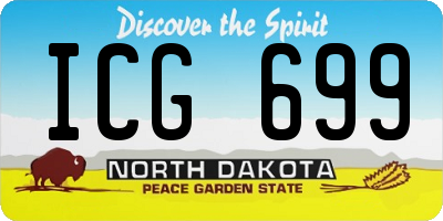 ND license plate ICG699