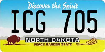 ND license plate ICG705