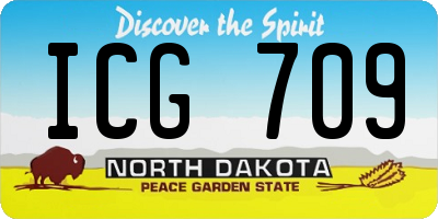 ND license plate ICG709