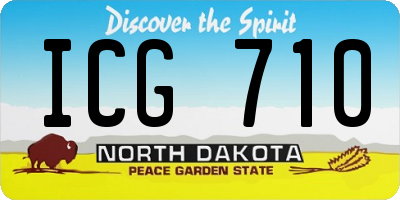 ND license plate ICG710