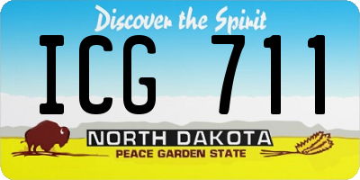 ND license plate ICG711