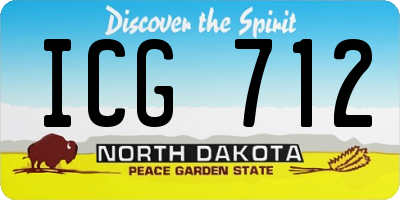 ND license plate ICG712