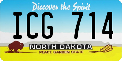 ND license plate ICG714