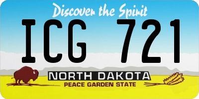 ND license plate ICG721