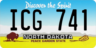 ND license plate ICG741