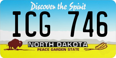 ND license plate ICG746