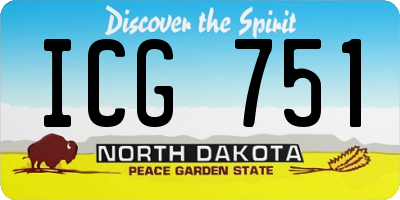 ND license plate ICG751