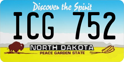 ND license plate ICG752