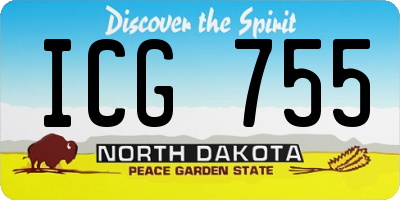 ND license plate ICG755