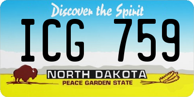 ND license plate ICG759