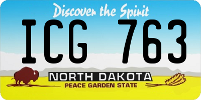 ND license plate ICG763
