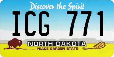 ND license plate ICG771