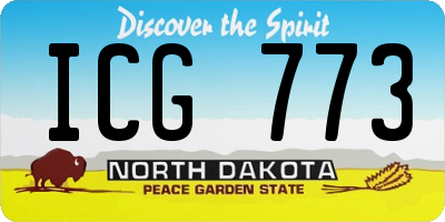 ND license plate ICG773