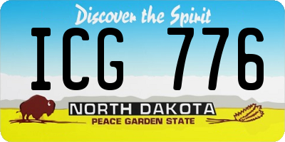 ND license plate ICG776