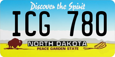 ND license plate ICG780