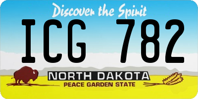 ND license plate ICG782