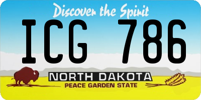 ND license plate ICG786