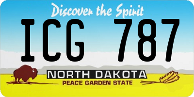 ND license plate ICG787
