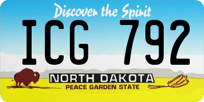 ND license plate ICG792