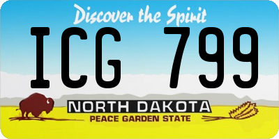 ND license plate ICG799