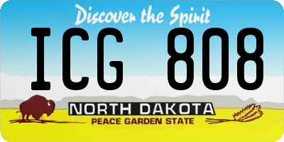 ND license plate ICG808
