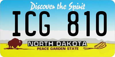 ND license plate ICG810