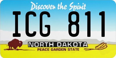 ND license plate ICG811