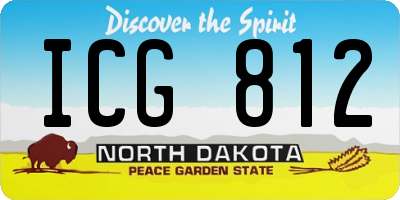 ND license plate ICG812