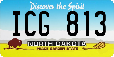 ND license plate ICG813